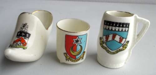 Lot of Three Porcelain Travel Memorabilia  for printers tray.