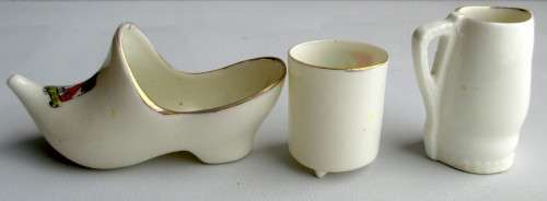 Lot of Three Porcelain Travel Memorabilia  for printers tray.