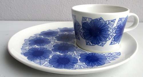 Rare Mid Century Arabia Finland Malva Snack /  Cup and Plate / Esteri Tomula / 1965-1969