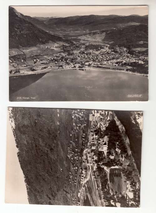 Two Vintage Black and White Photo Postcards, V0ss Norway . Unused.