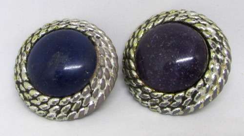 Large Vintage Costume Deep Purple Earrings