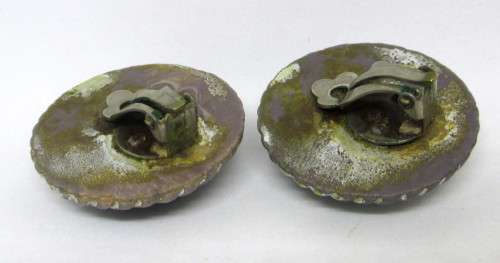 Large Vintage Costume Deep Purple Earrings