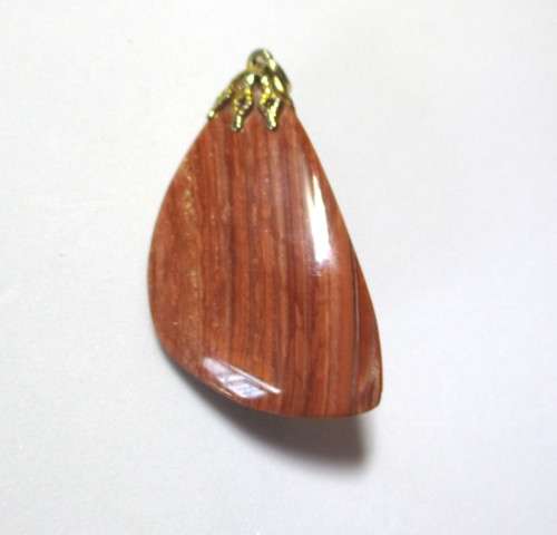 Lovely Vintage Rust Brown Stone Pendant. Might be Jasper.