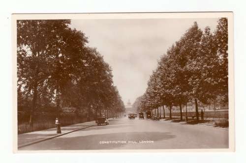 Vintage Sepia Photo Post Card - Constitution Hill, London
