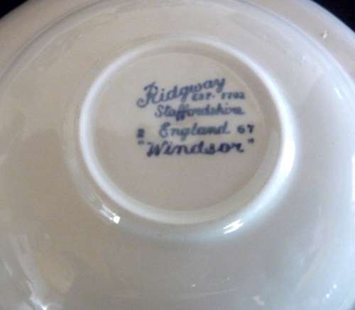 Three Blue and White Small Cups and Suacers. Spotless, Ridgeway `Windsor`