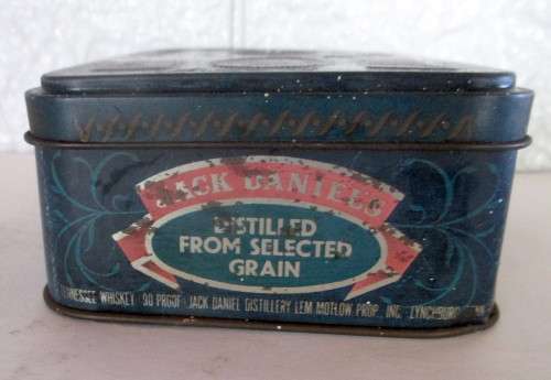Vintage Collectible Jack Daniels Whiskey Two 50ml Bottles in Tin Box.