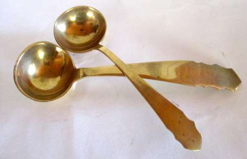 Two smart Brass Soup Ladles. 230mm and 200mm long. Exceptional.