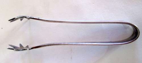 Antique Silver Plate Sugar Cube Ice Serving Tongs Van Riebeeck.130mm ling.