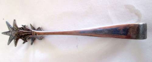 Antique Silver Plate Sugar Cube Ice Serving Tongs Van Riebeeck.130mm ling.