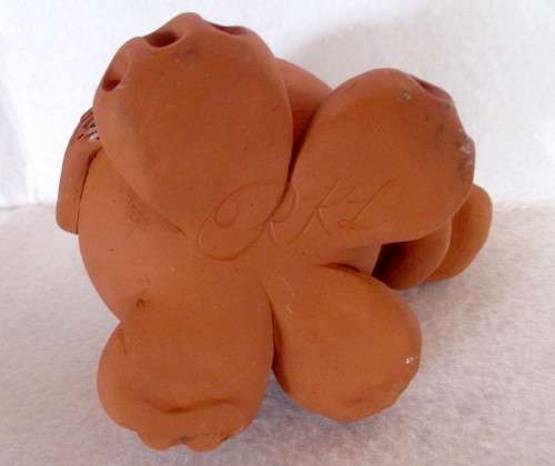 Terracotta Air Dry Clay Rhino Candle Holder. Makers Mark RRL.130mmx80mm.