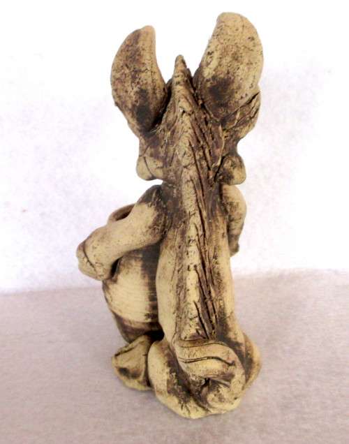 Interesting, Hand made raw Clay Warthog Figurene.  140 mm high.