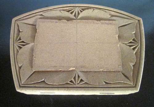 Vntge Chinese/Japanese Cork 3D Jewelry Box Blue Silk Lined. Top disply and latshes gone. 21x6cm.