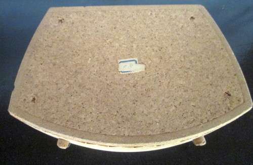 Vntge Chinese/Japanese Cork 3D Jewelry Box Blue Silk Lined. Top disply and latshes gone. 21x6cm.