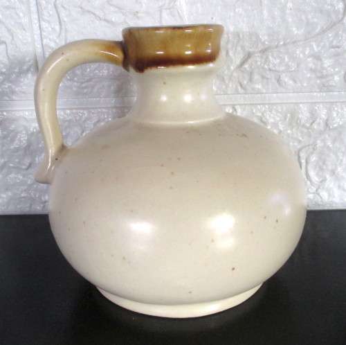 Vintage Ceramic Jag/Vase, painted with autumn flowers. 130mm high.