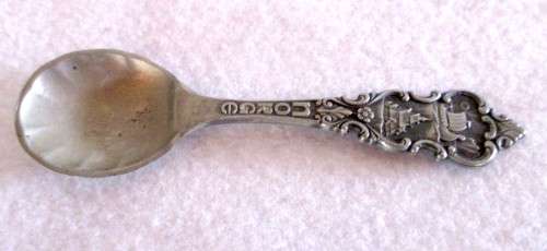 Vintage Pewter Norwegian Norge Viking, Tinn H.S Souvenir Spoon, Monogrammed. Collectors Item. 15cm.