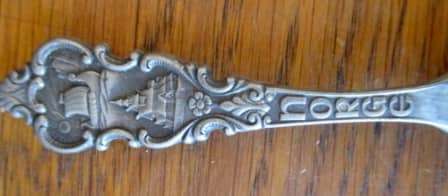 Vintage Pewter Norwegian Norge Viking, Tinn H.S Souvenir Spoon, Monogrammed. Collectors Item. 15cm.