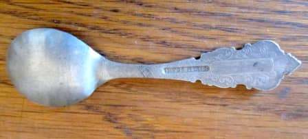 Vintage Pewter Norwegian Norge Viking, Tinn H.S Souvenir Spoon, Monogrammed. Collectors Item. 15cm.
