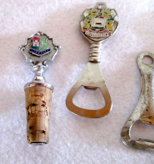 Lot of 5 Bar Accessories. Openers, Wine Stopper.