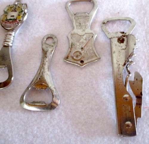 Lot of 5 Bar Accessories. Openers, Wine Stopper.