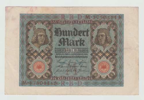 GERMANY BANKNOTE 100 mark , 1920 year