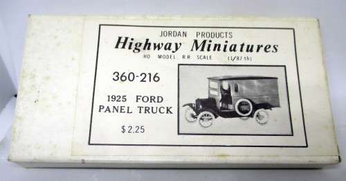 Jordan Products Highway Miniatures HO Model Kit #C-216 1925 Ford Panel Truck