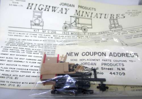Jordan Products Highway Miniatures HO Model Kit #C-216 1925 Ford Panel Truck