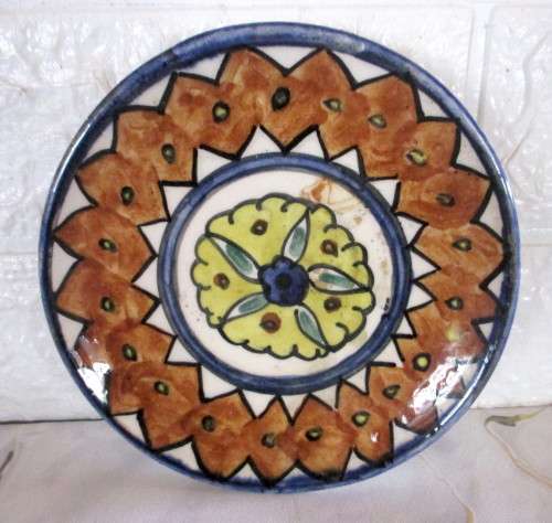 SALE R25 - Two Handpainted Ceramic Jerusalem Plates. 15cm diameter. As per Photo.