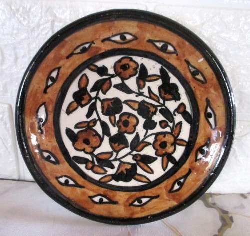 SALE R25 - Two Handpainted Ceramic Jerusalem Plates. 15cm diameter. As per Photo.