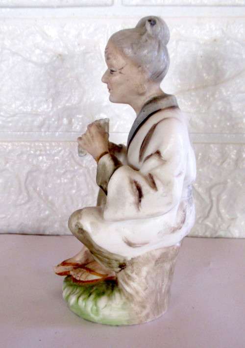 Lovely Vintage Unglazed Porcelain Figurine. 140mmhigh.