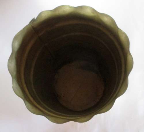 Hammered Brass Cylinder Vase/Planter. 200mm high.