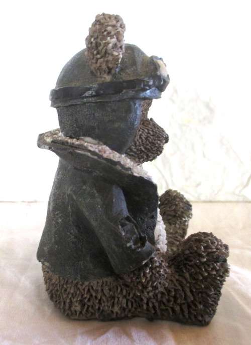Vintage  Resin Pilot Teddy Bear Figurine Handpainted. Great Condition