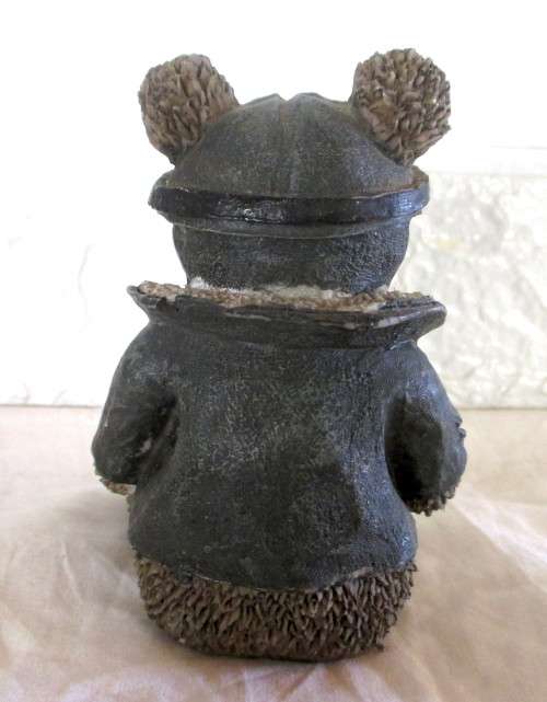 Vintage  Resin Pilot Teddy Bear Figurine Handpainted. Great Condition