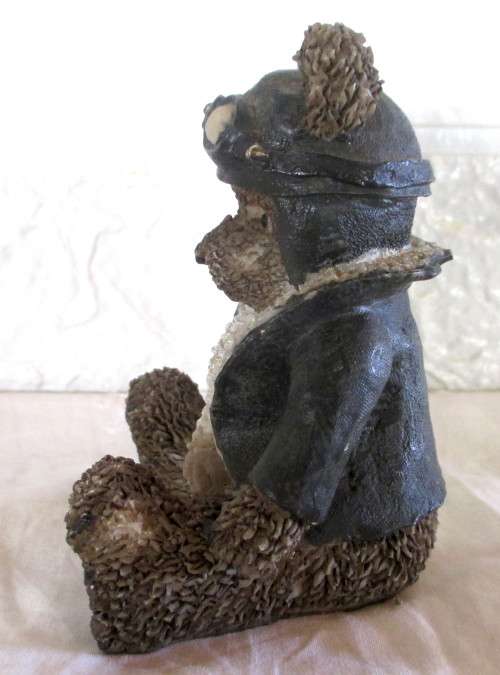Vintage  Resin Pilot Teddy Bear Figurine Handpainted. Great Condition