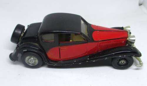 1930 Bugatti Toy Car - T50 Black Red with working doors rubber tires 1/43 scale