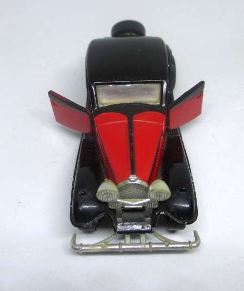 1930 Bugatti Toy Car - T50 Black Red with working doors rubber tires 1/43 scale