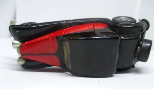 1930 Bugatti Toy Car - T50 Black Red with working doors rubber tires 1/43 scale