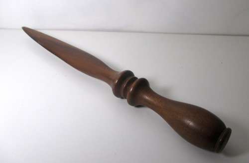 Hand-Carved Wooden Letter Opener. 230mm long. Stylish item.
