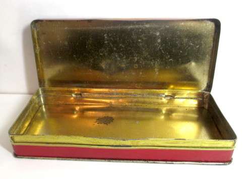 Unique Vintage Eclipse Mathematical Set/Wiskunde Stel Tin. Picture op Union Building front. 170x70mm