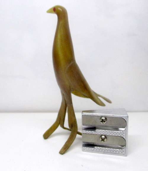 Vintage Horn Carved Bird. Unusual, 80mm high.
