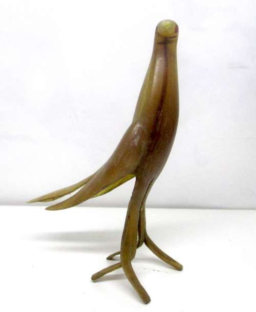 Vintage Horn Carved Bird. Unusual, 80mm high.