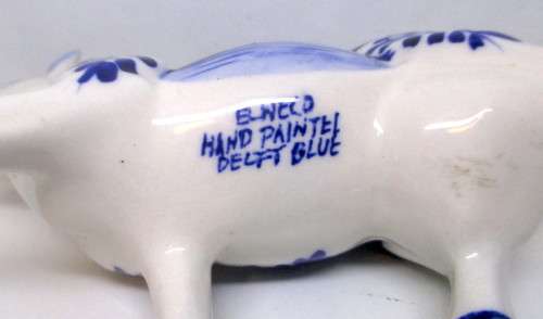 Quirky Delft Cow Creamer - Vintage Cream / Milk Pourer in shape of Cow - 16 x 9cm