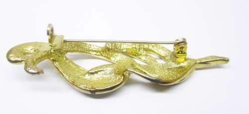 Vintage Silver and gold color Brooch. 60mm.