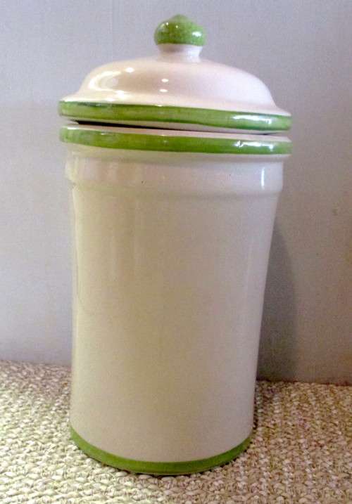 Vintage Apothecary Centaurea Cyamus Ceramic jar in French Provence Style. Klorane 260mm high.