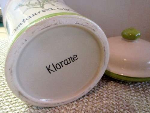 Vintage Apothecary Centaurea Cyamus Ceramic jar in French Provence Style. Klorane 260mm high.