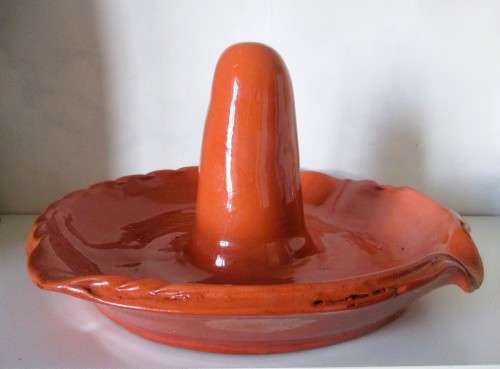 Large Ceramic Vertical Chicken Roaster. Signed `The Potter`.