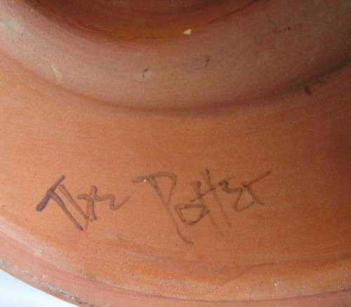 Large Ceramic Vertical Chicken Roaster. Signed `The Potter`.