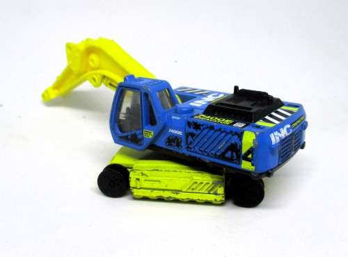 Matchbox Working Rigs Construction Excavator, Blue/Yellow. No Bucket. 1:64
