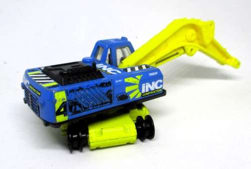 Matchbox Working Rigs Construction Excavator, Blue/Yellow. No Bucket. 1:64
