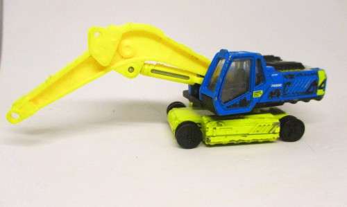 Matchbox Working Rigs Construction Excavator, Blue/Yellow. No Bucket. 1:64