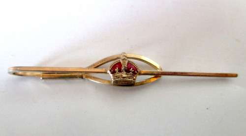 Vintage British Military Tie Pin with enamel Crown. 60mm